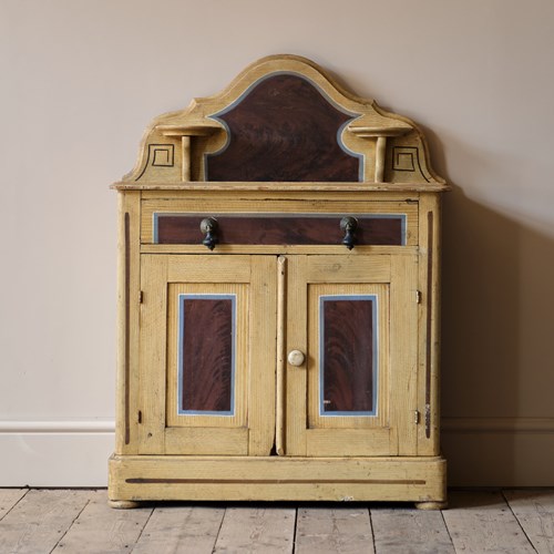 19Th Century Pine Cupboard In Original Paint