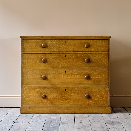 Mid 19Th Century Pine Chest Of Drawers In Original Paint