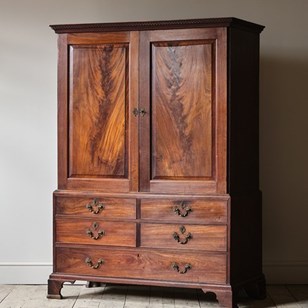 George III Mahogany Linen Press