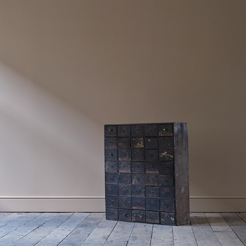 Georgian Pine Bank Of 40 Drawers In The Original Paint