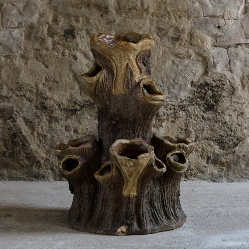 19Th Century Faux Bois Strawberry Planter