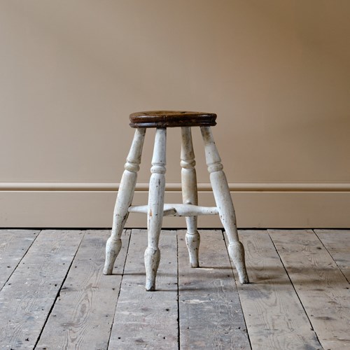 Mid 19Th Century Dairy Stool In Paint