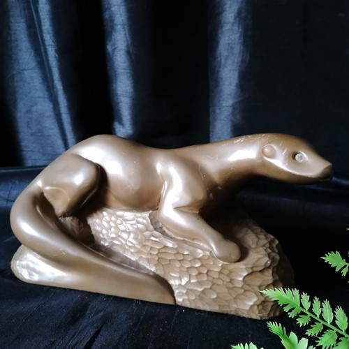 Vintage patinated bronze Richard Fisher otter
