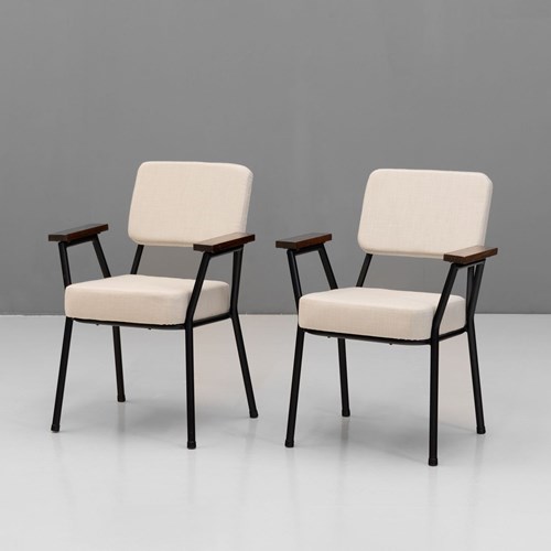 Pair Of Metal Framed Chairs