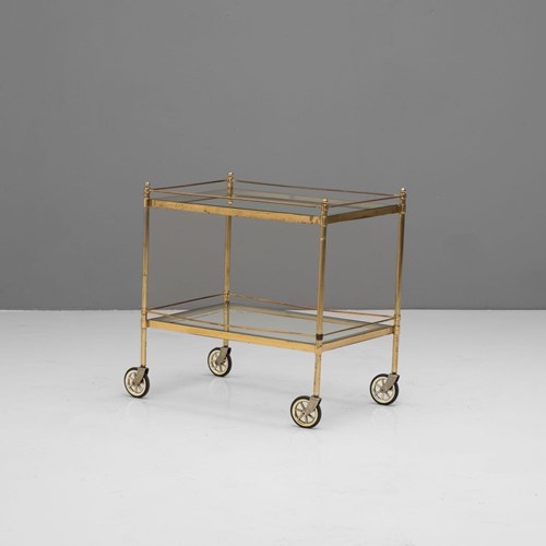 20Th Century Brass Drinks Trolley