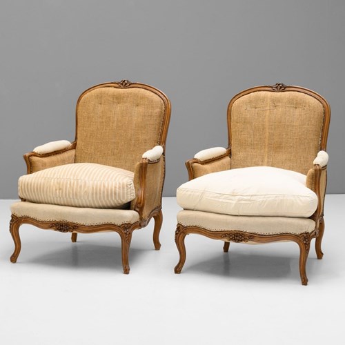 Pair Of Walnut Armchairs