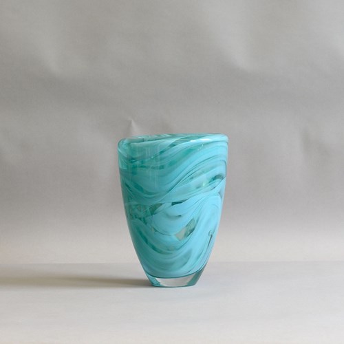 Turquoise Glass Vase