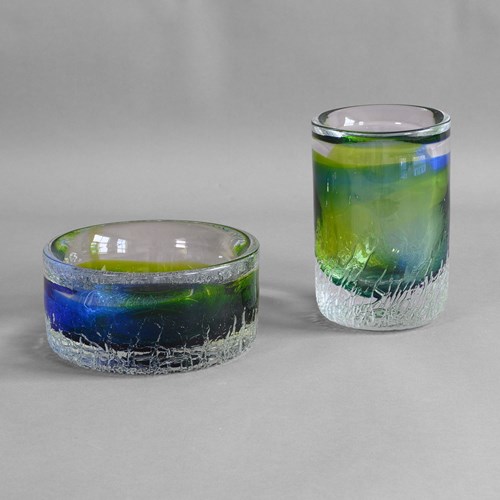 Pair Swedish Glass Vases