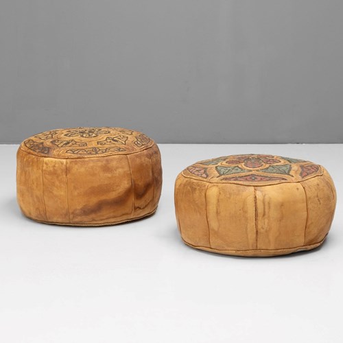 Leather Pouffes