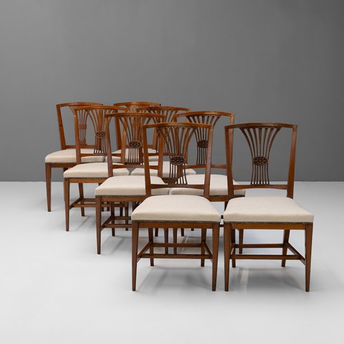 Set Of 8 Elm Dining Chairs