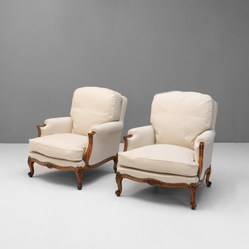 Pair Of French Upholstered Armchairs