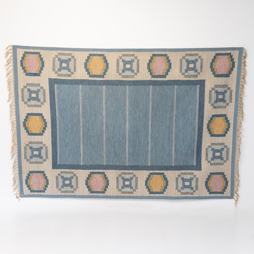 Large Mid-Century Swedish Kilim By Ingegerd Silow