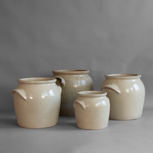 Set Of Four Stoneware Pots