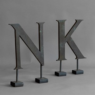 Antique N & K Solid Brass Shop Lett...