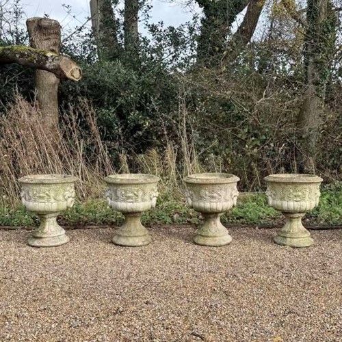 Weathered Heraldic Urns