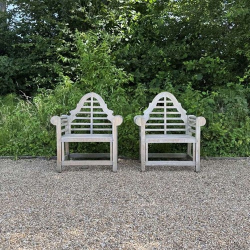 Pair of Silvered Lutyen Chairs