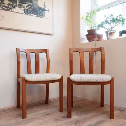 Pair of Danish Teak Dining Chairs by Dyrlund | MCM