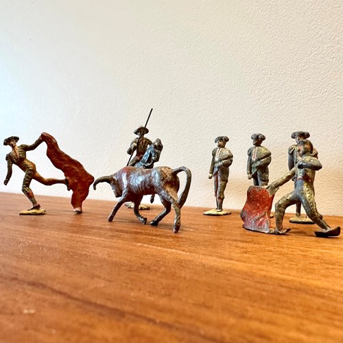Antique Matador Bull Fight Lead Figures