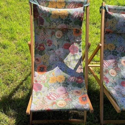 Vintage Exotic Botanicals Deck Chair