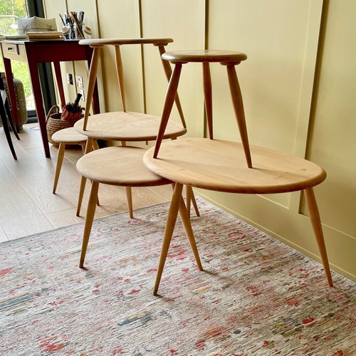 Ercol Pebble Tables Hand Painted