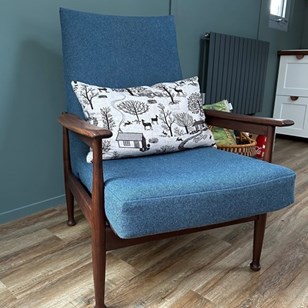 Blue Tweed Guy Rogers Armchair