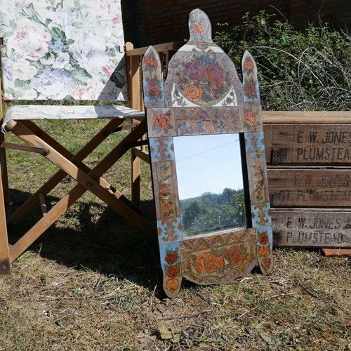 Moroccan Painted Glass Mirror 1960'S