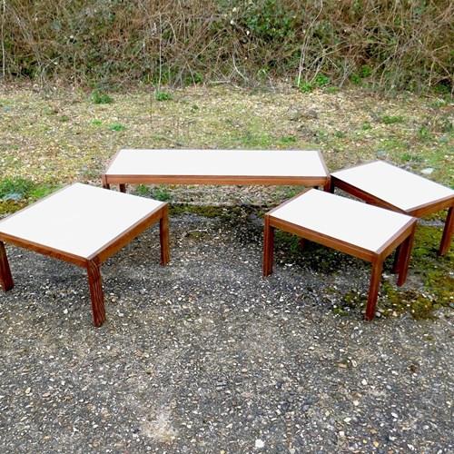 4 Melamine And Teak Coffee Tables 1960'S 