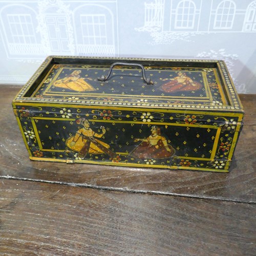 Antique Hand Painted Muhgal Dowry Box 