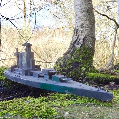 Folk Art POW Scratch Built Battleship 
