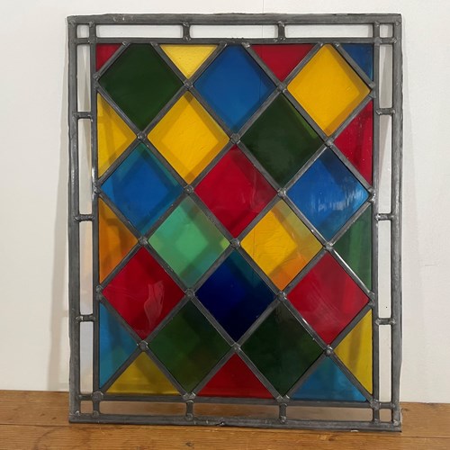 Three Reclaimed Stained Glass Panels