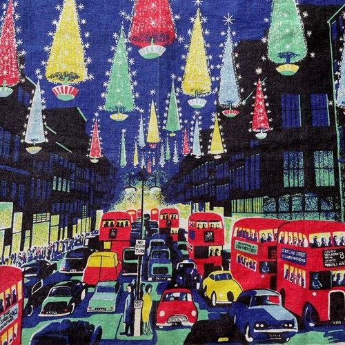 1962 Oxford Street Lights Tea Towel