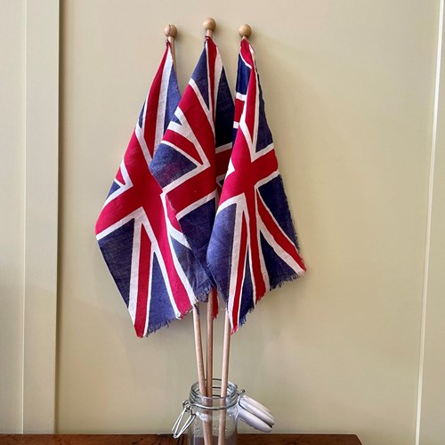 3 Handheld Flags From VE Day