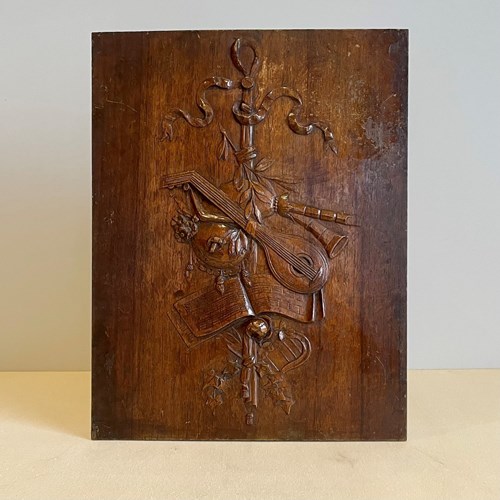 18Th Century Carved Walnut Panel 