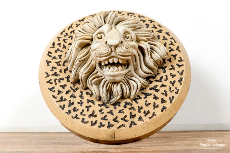 Victorian stoneware circular lion plaque-english-salvage-b1055-4-main-637696399147177844.jpg