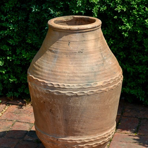 Large vintage terracotta olive pot