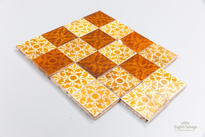 Antique set of glazed patterned tiles-english-salvage-b3260-2-main-637733497921255969.JPG