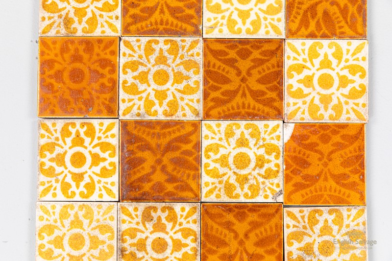 Antique set of glazed patterned tiles-english-salvage-b3260-3-main-637733497926568422.JPG