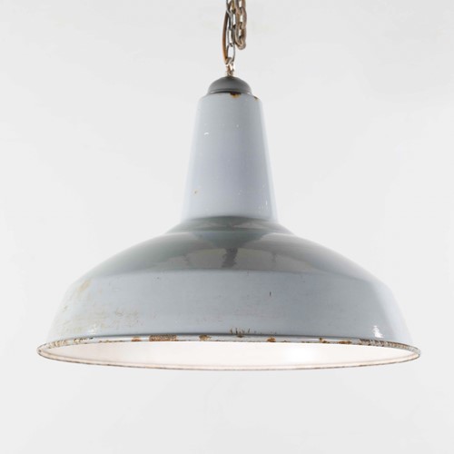 Original grey factory enamel pendant light