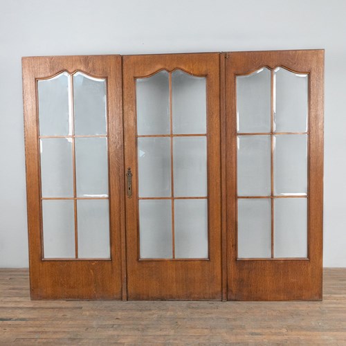 Set Of 3 Mid Century Reclaimed Glazed Doors