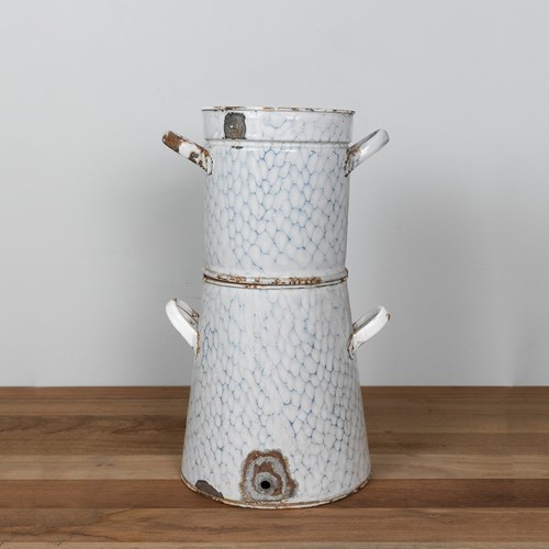 Vintage enamel kitchenalia filter pot