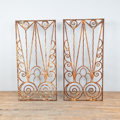 Large Original Art Deco Metal Panels