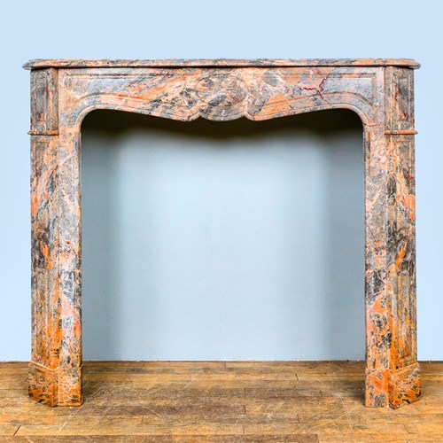 Antique French Pompadour Marble Fire Surround