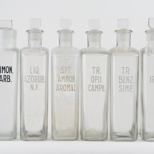 Set of 6 Early 20th Century Apothecary Bottles