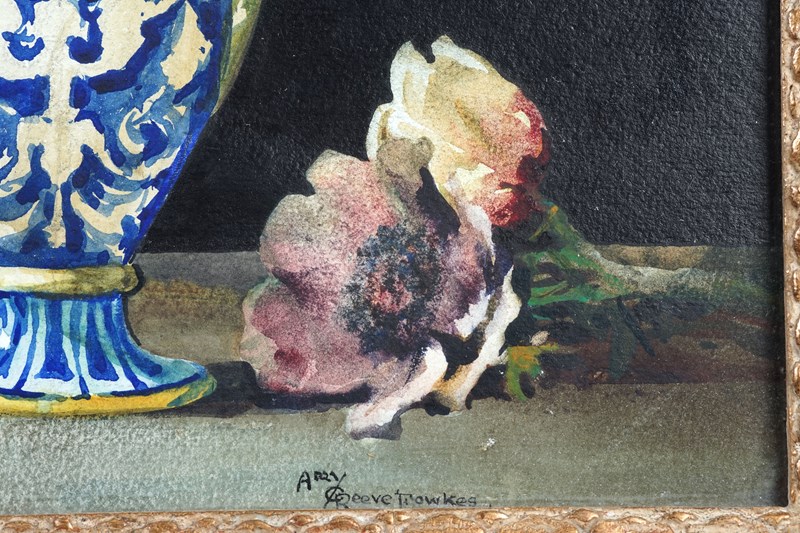 Still Life Of Anemones In Vase, Watercolour And Gouache By Amy Reeve Fowkes-epilogue-one-antiques-dsc02910-main-638058529137467843.jpg
