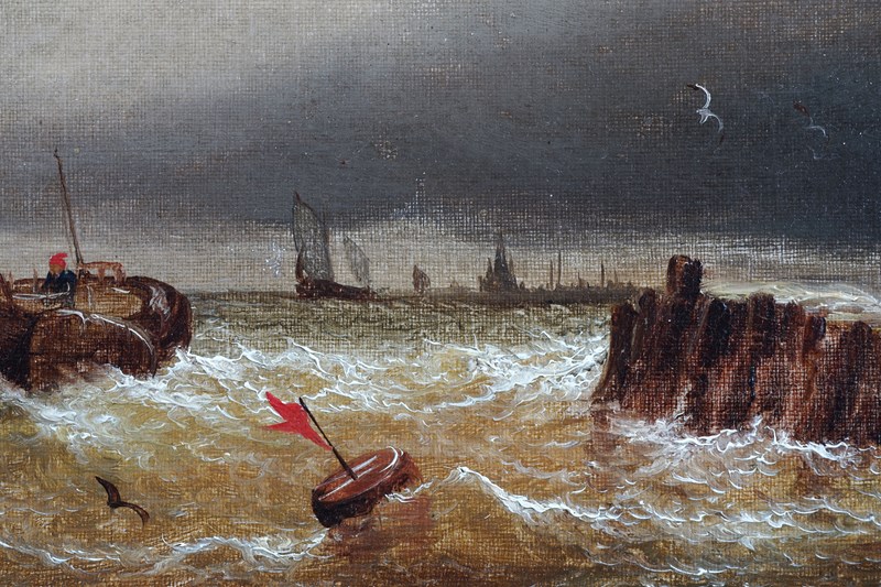 Fishing Boat Off Sheerness, George Stainton, Oil On Canvas-epilogue-one-antiques-dsc02927-main-638058314065602990.jpg