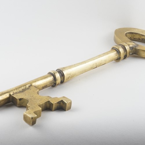 19th century oversized brass key 