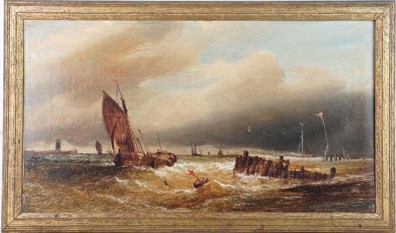 Fishing Boat Off Sheerness, George Stainton, Oil On Canvas-epilogue-one-antiques-pic22-main-638058314202475719.jpg