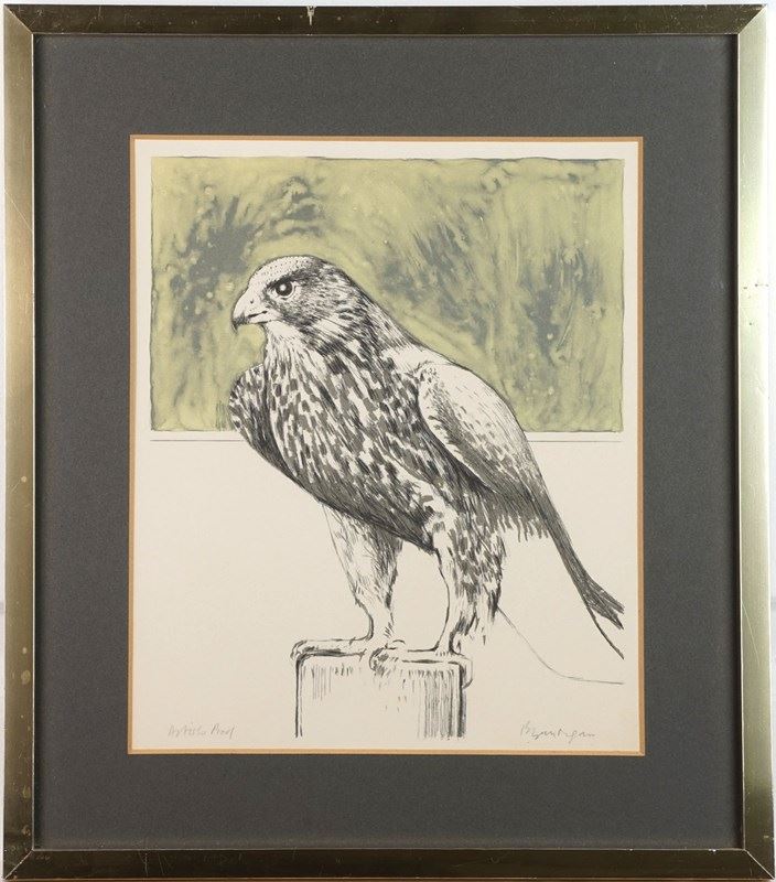 Bryan Organ, Pair Of Bird Lithographs - Peregrine Falcon And Eagle Owl-epilogue-one-antiques-pic30-main-638116534867185022.jpg