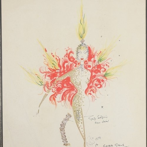 Annotated Costume Sketch by Robert St. John Roper
