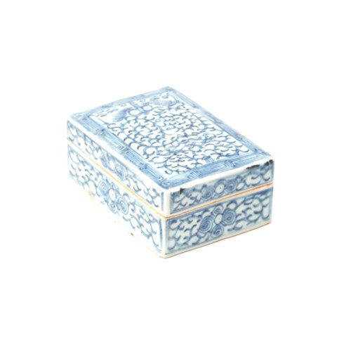 Qing Dynasty Blue & White Funerary Box